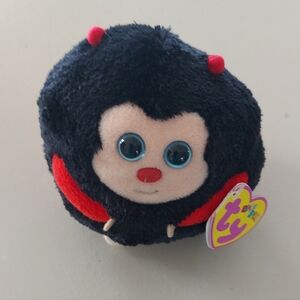 Ty Beanie Ballz Dots Plush Ladybug Beanie in Black, Red, Cream & Blue